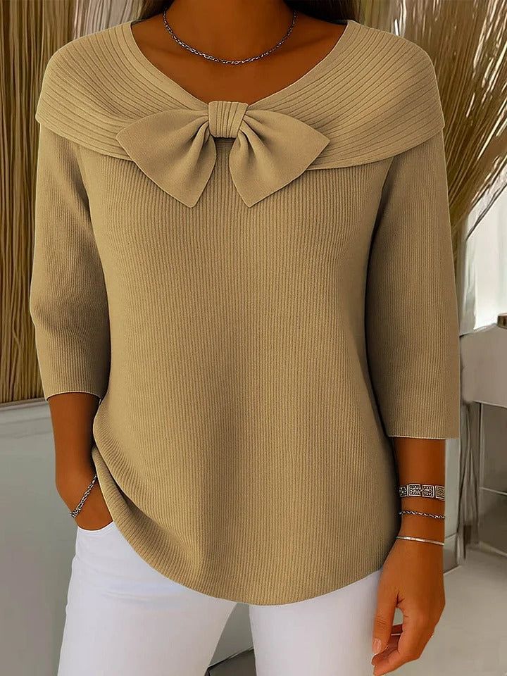 Wendeline | Pullover mit Schleife und Rundhalsausschnitt