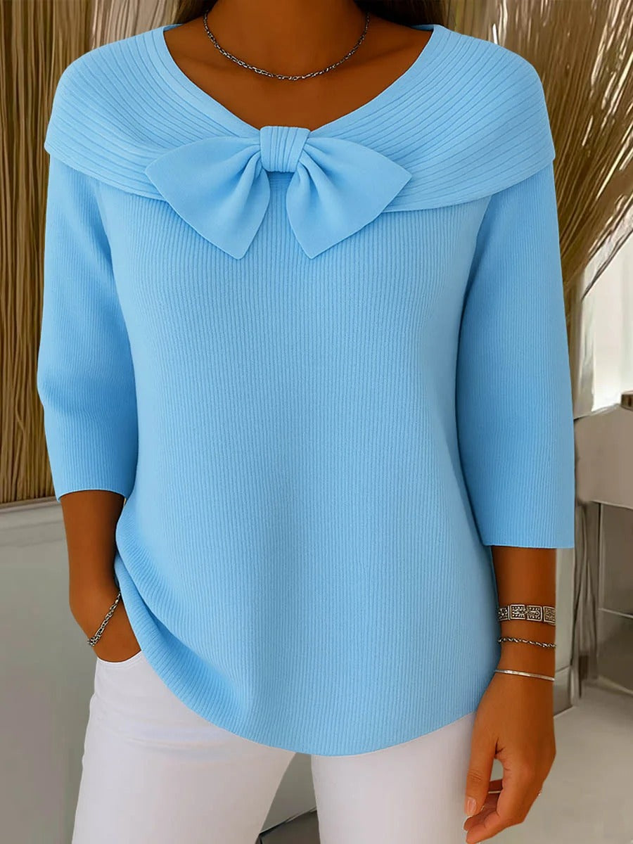Wendeline | Pullover mit Schleife und Rundhalsausschnitt