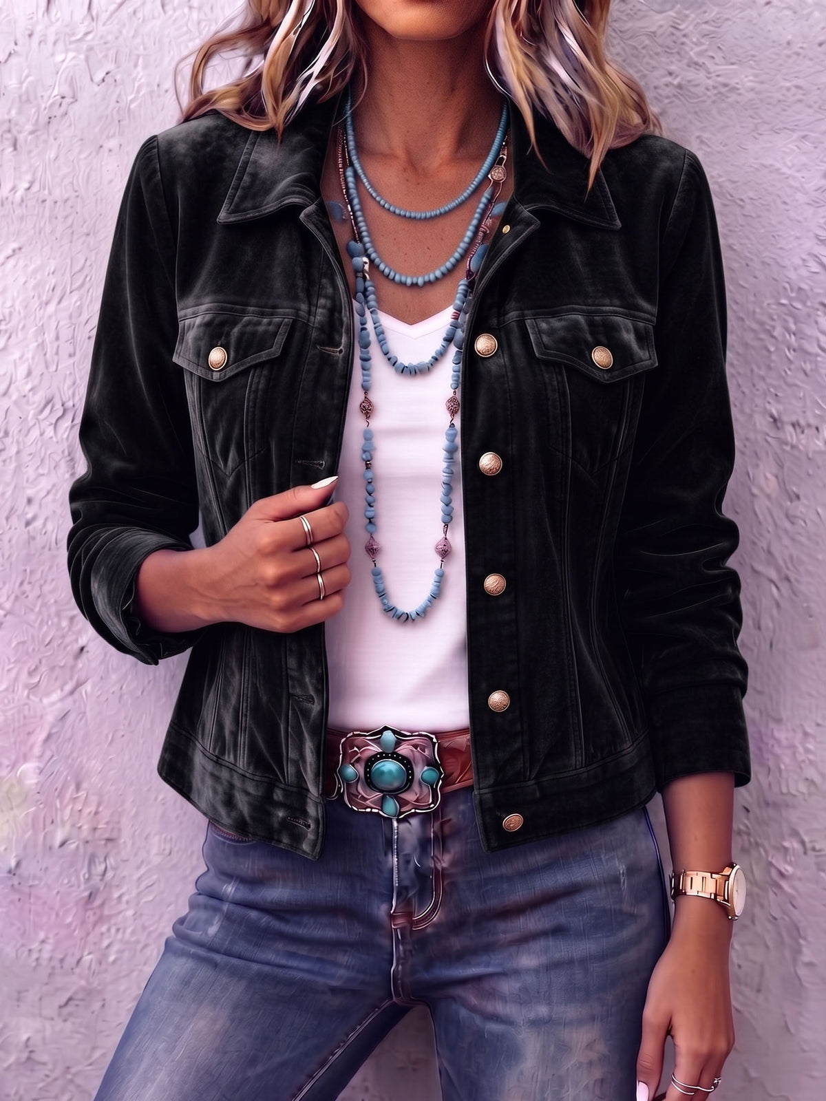 Dianne | Boho Vintage-inspirierte Samtjacke