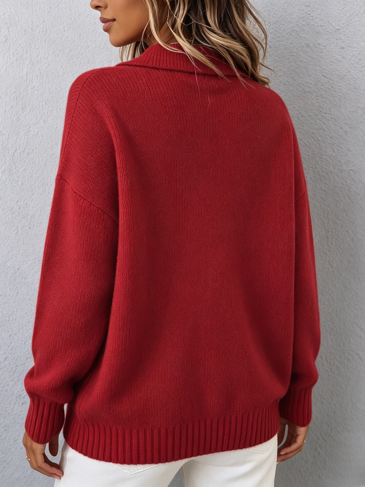 Marvelle | Schicker Polo-Hoodie-Strickpullover