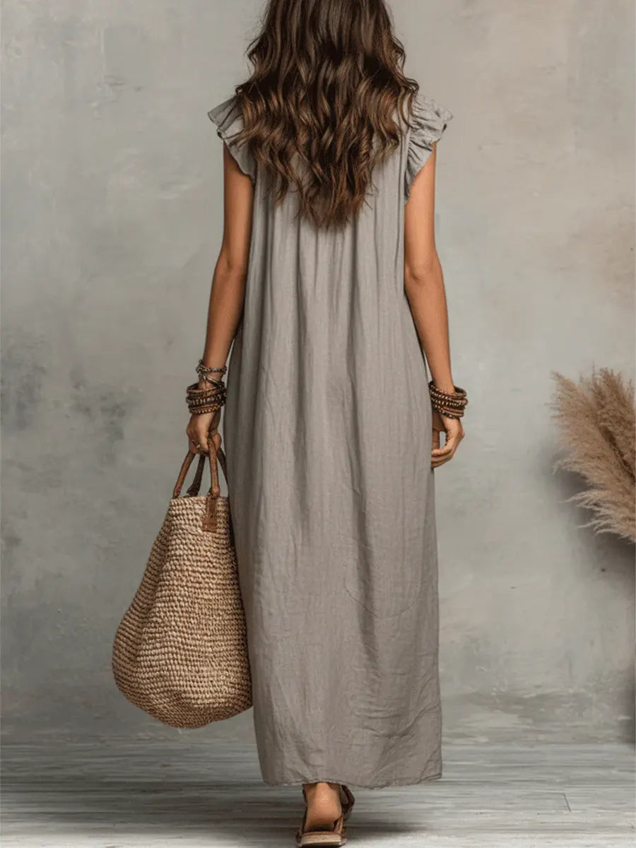 Chiara | Maxikleid im Boho-Stil mit V-Ausschnitt