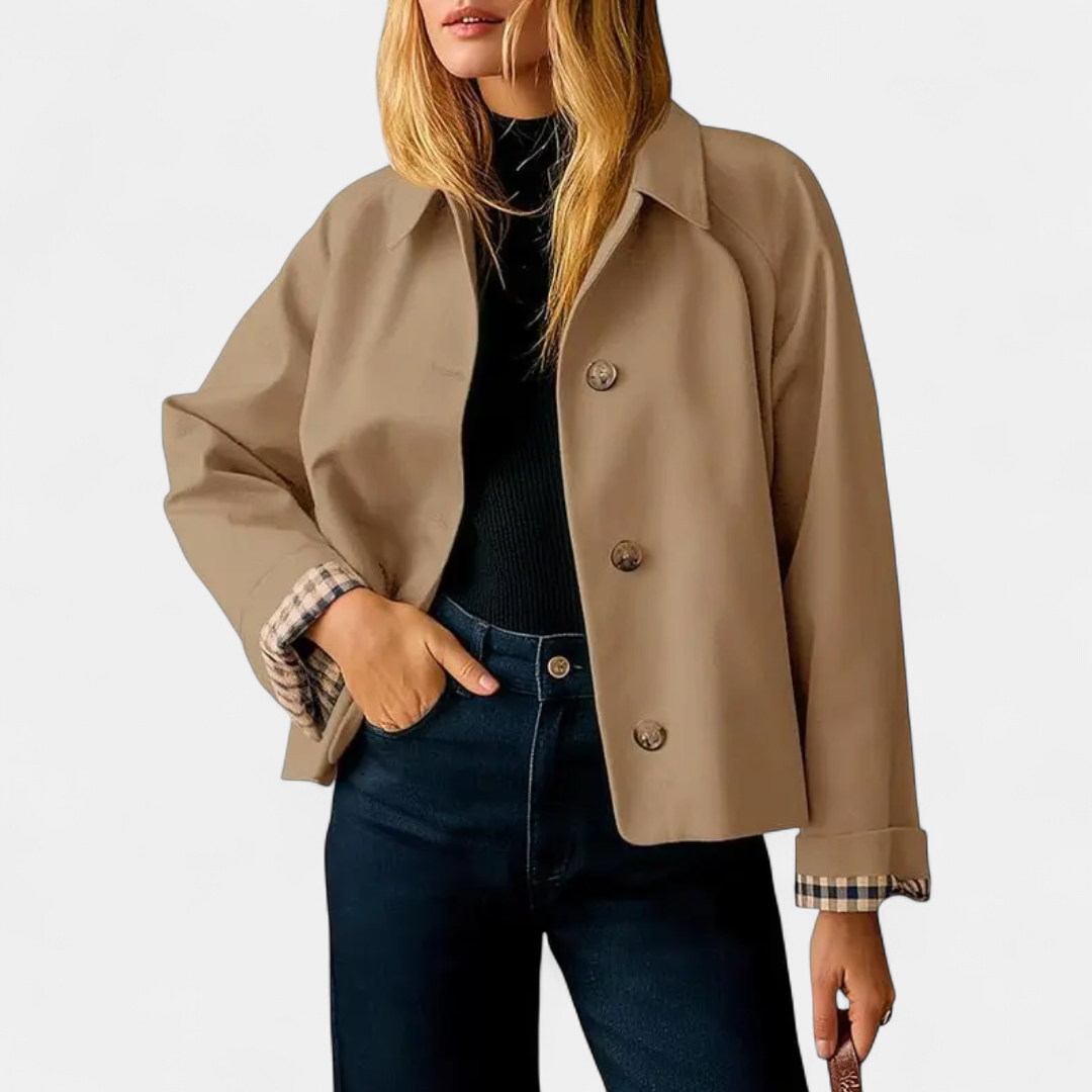HARLOW | Lässiger, verkürzter Windbreaker-Trenchcoat